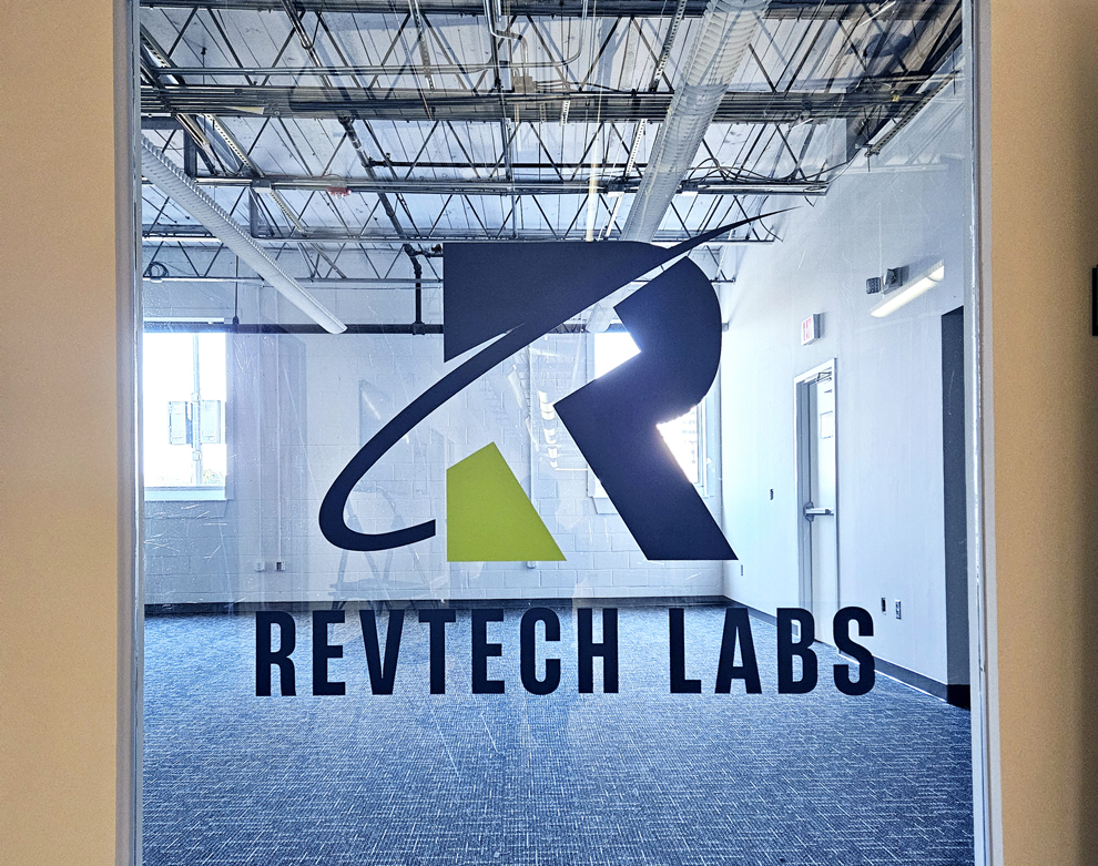 Window Graphics in Raleigh, NC designed and installed for office branding and privacy